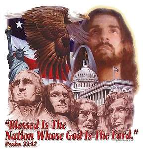 Blessed Is The Nation Whose God Is The Lord, Religious, New White T 