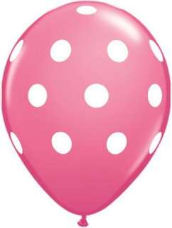 Hot Pink Magenta Polka Dot White Spots 11 Balloons x10  