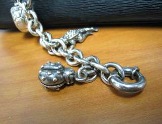 Kieselstein   Cord Barry Sterling Silver 925 Charm Bracelet & Leather 