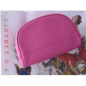  NEW CRABTREE & EVELYN PINK LEATHER MAKE UP BAG TOILETRIES 