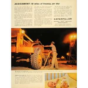 1960 Ad Caterpillar Earth Moving Machines Highways   Original Print Ad