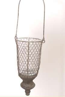   MESH FINIAL LANTERN CANDLEHOLDER by ROUND TOP GARDEN COLLECTION  