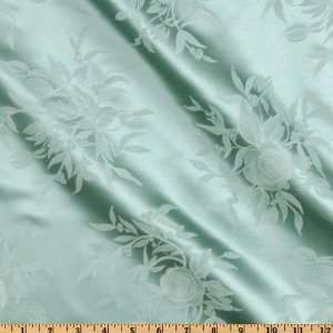   Satin Roses White/Sage Fabric By The Yard Arts, Crafts & Sewing