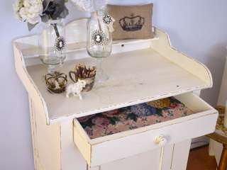 Shabby Cottage Chic Cream French Style Dry Sink Storage Cabinet 