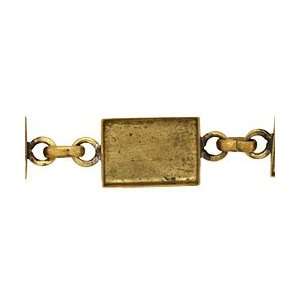  Brass Rectangle Bezel Link Bracelet 18x12mm Supplys Arts 