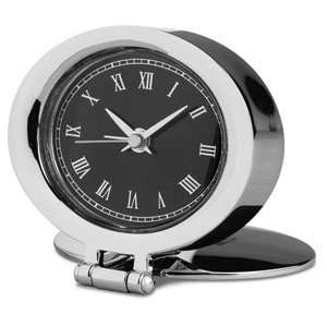    Polished Silver Corporate Travel Alarm Clock