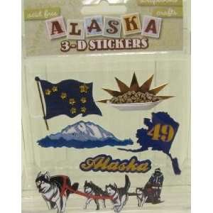  Alaska Scrapbooking Craft Stickers 3 d Husky Dog Sled Team 