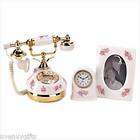 PORCELAIN DESKTOP DECOR TRIO PHONE CLOCK FRAME NV14308