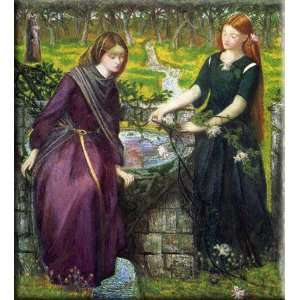   Rachel and Leah 15x16 Streched Canvas Art by Rossetti, Dante Gabriel