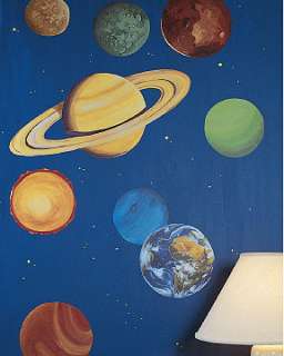 planets wallies wallpaper mural 9 planets and 1 sun 5 diameter to 24 x 