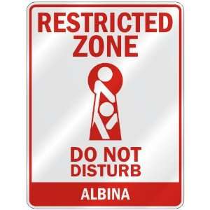   RESTRICTED ZONE DO NOT DISTURB ALBINA  PARKING SIGN