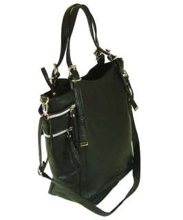 Women Black Leather Hobo Tote Shoulder Handbag purse  