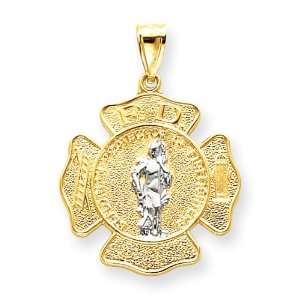  14k Gold Saint Florian Medal Pendant Jewelry