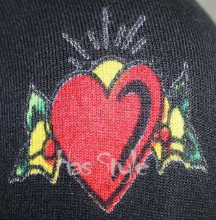 Ed Hardy 2pc Tunic shirt Sweater + Tube Top hearts NWT  