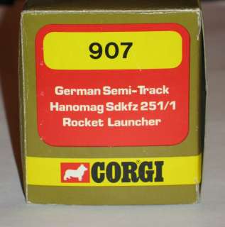 RARE CORGI 1974 GERMAN SEMI TRACK HANOMAG SDKFZ 251/1 ROCKET LAUNCHER 