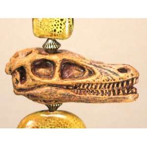  Large Velociraptor Dinosaur Bone / Skull and Glass Light 