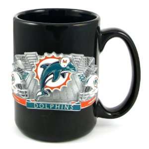    NFL Coffee Mug   Pewter Logo Miami Dolphins
