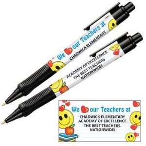  Custom Printed Pens   We Love Our Teachers Theme (Smiley 