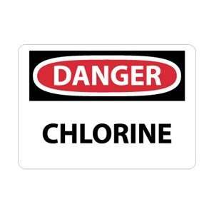 D15PB   Danger, Chlorine, 10 X 14, Pressure Sensitive Vinyl  