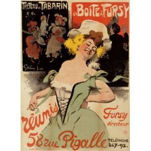  SHOW BOITE FURSY FASHION GIRL PARIS FRENCH VINTAGE POSTER 