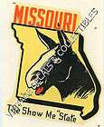   boat decal sticker1950 Missouri the show me state Donkey jackass mule