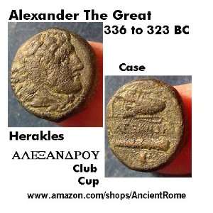 ALEXANDER THE GREAT. Name in Ancient Greek HERAKLES WEARING A LION 
