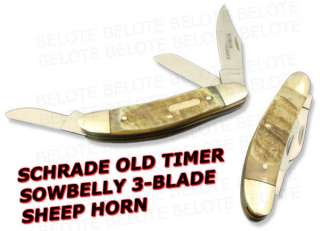 Schrade Old Timer SHEEP HORN Snowbelly 3 Blade 129OT  