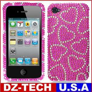   Sprint Verizon AT&T Pink Heart Bling Hard Case Cover Accessory  