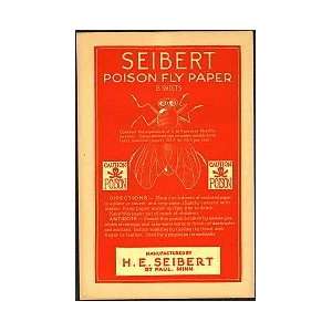  Antique Seibert Poison Fly Paper Sheets 