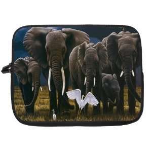 Elephants with Birds Laptop Sleeve   Note Book sleeve   Apple iPad 