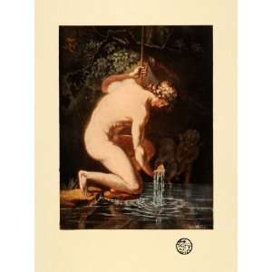 1903 Print Narcissus Greek Mythology Beauty Water Paint   Original 