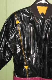 Vtg 80s Sporn WIPPETTE Shiny WET LOOK Vinyl Rain Coat M  