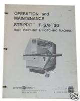 Strippit T SAF 30 Punch Operation & Maintenance Manual  