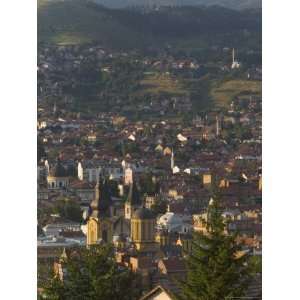  City with Orthodox Cathedral in Foreground, Sarajevo, Bosnia, Bosnia 