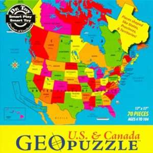 7 Pack GEOTOYS USA AND CANADA GEOPUZZLE 