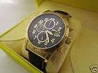 Invicta Mens Military Chronograph Gold tone Black Dial Watch 1318