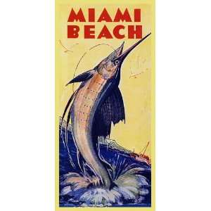  FISH FISHING MIAMI BEACH FLORIDA TRAVEL TOURISM VINTAGE 