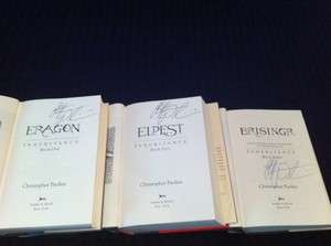 Christopher Paolini Signed Hardcover Eragon, Eldest, Brisingr  