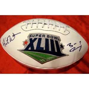   Football   & Kurt Warner Super Bowl XLIII Logo   Autographed Footballs