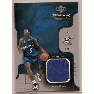   Ovation authentics Kwame Brown warm up Game Used Card 