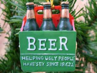 New 6 Pack Beer Bottle Mug Alcohol Christmas Ornament  