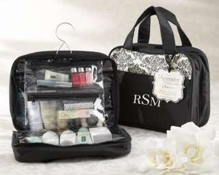 Make up Cosmetic Travel Bag Monogram Black Damask Gift  
