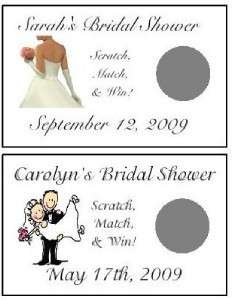 WEDDING BRIDAL SHOWER SCRATCH OFF TICKET CARD 100+DESIG  