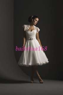Short Chiffon Tea length Wedding Dress Bridesmaid Gowns  