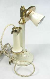 VINTAGE OLD CANDLE STICK PHONE LIGHT LAMP TABLE TOP NIGHT LIGHT CHABBY 
