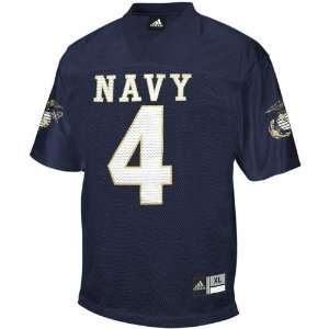  adidas Navy Midshipmen #4 Navy Blue Replica Football 