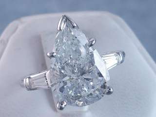 pear shape diamond ring 4 60 carats total weight center