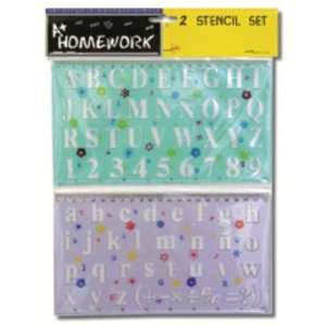  Stencil Set   2 Pack Alphabet and Numbers Case Pack 48 