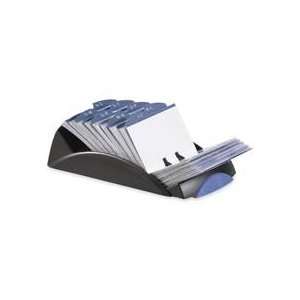  this compact business card file. A Z index guides help alphabetize 
