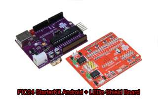 Microchip PIC24 Android StarterKit (ADK) + LEDs Shield Board 